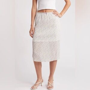 All in Favor Pastel Patterned Midi Skirt